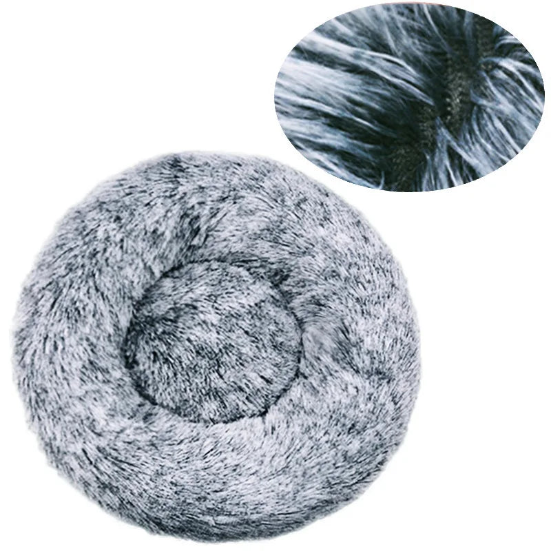 Super Soft Round Dog Bed, Warm Plush Pet House for Medium & Large Dogs, 6 Sizes