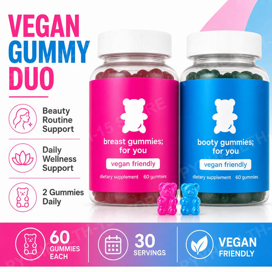 Women's Daily Multivitamin Gummies with Herbal Extracts & Essential Vitamins, Top & Peach Combo Pack, 60 Count - Bond Well Supplies