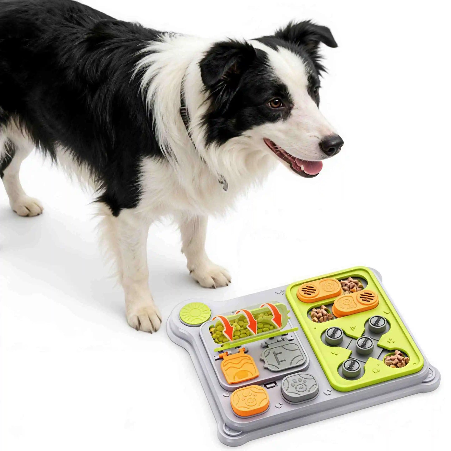 Interactive Dog Puzzle Feeder, Treat Dispensing Toy for Enrichment and Play