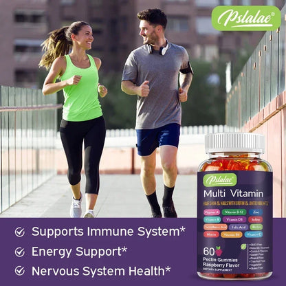 Multivitamin Dietary Gummies, Daily Energy, Skin, Hair & Nail Care with Immune Support - Bond Well Supplies