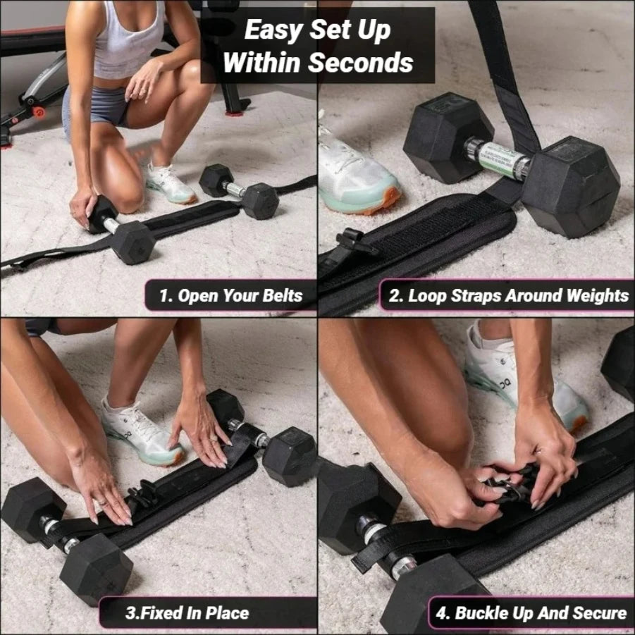 Hip Thrust Dumbbell Belt, Glute Bridge Weight Training Equipment for Home Gym Workouts