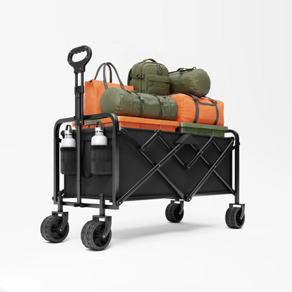 Heavy-Duty Foldable Pet Stroller, Rolling Dog & Cat Carrier Cart with Multiple Storage Compartments