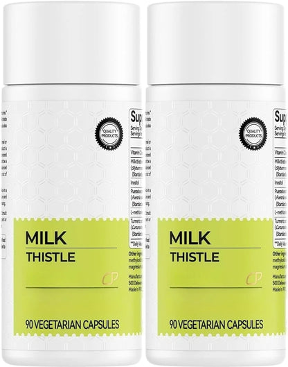 Milk Thistle Herbal Supplement 300mg with Vitamin C & Inositol, 90 Capsules, Non-GMO & Gluten-Free - Bond Well Supplies