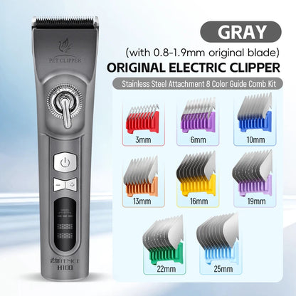 Fenice H100 Cordless Rechargeable Pet Hair Clipper, Low-Noise Dog & Cat Grooming Trimmer