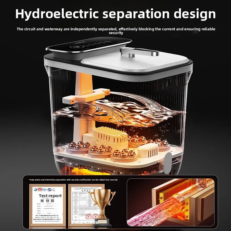 Electric Foot Bath Spa Basin with Heating, Constant Temperature, Automatic Massage & Remote Control
