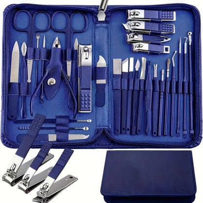 30-Piece Professional Stainless Steel Manicure and Pedicure Set with Travel Case