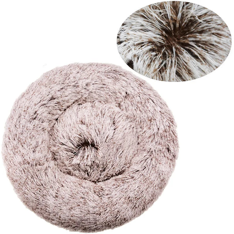 Super Soft Round Dog Bed, Warm Plush Pet House for Medium & Large Dogs, 6 Sizes