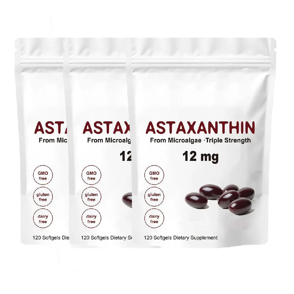 Natural Astaxanthin 12mg Antioxidant Supplement, 120 Count