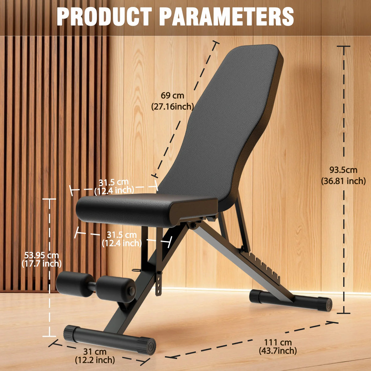 Multifunctional Weight Bench, Adjustable Foldable Workout Bench for Dumbbell Press & Strength Training