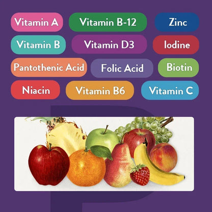 Multivitamin Dietary Gummies, Daily Energy, Skin, Hair & Nail Care with Immune Support - Bond Well Supplies