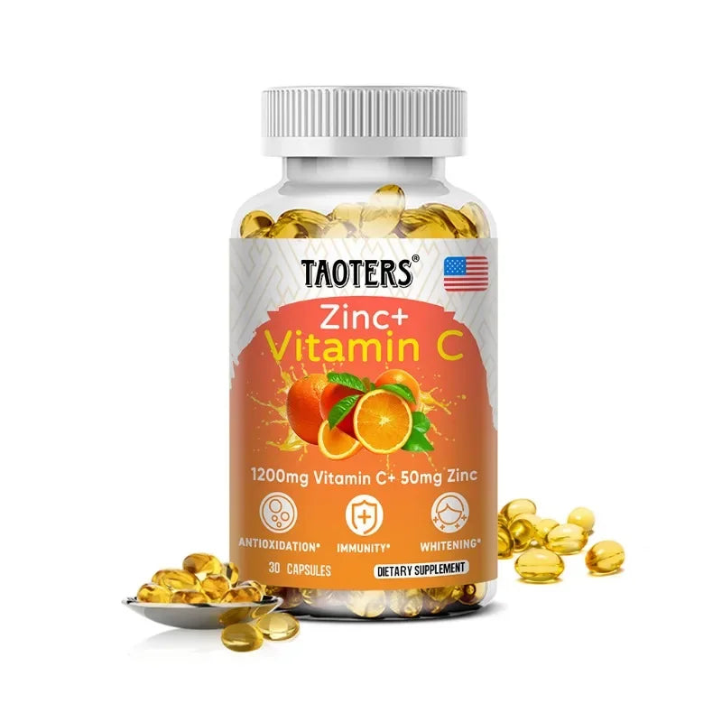 Taoters Vitamin C Zinc Supplement, High-Absorption Formula for Daily Immune, Skin & Antioxidant Wellness - Bond Well Supplies