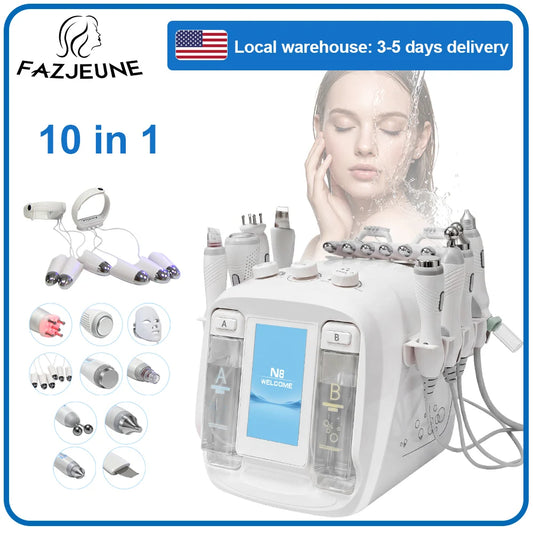 10-in-1 N8 Hydro Oxygen Facial Machine, Aqua Peeling Facial Cleansing & Skin Care Beauty Device - Bond Well Supplies