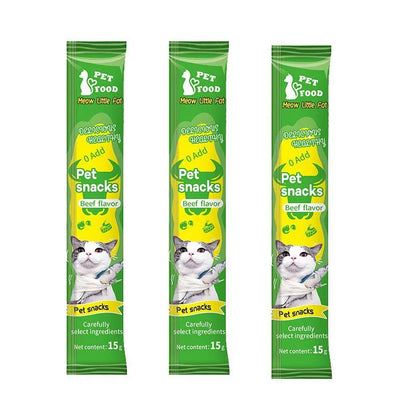 Cat Treat Snack Sticks, Soft Chews, 15g Pack, Assorted Tuna, Chicken, Beef & Salmon Flavors - Bond Well Supplies