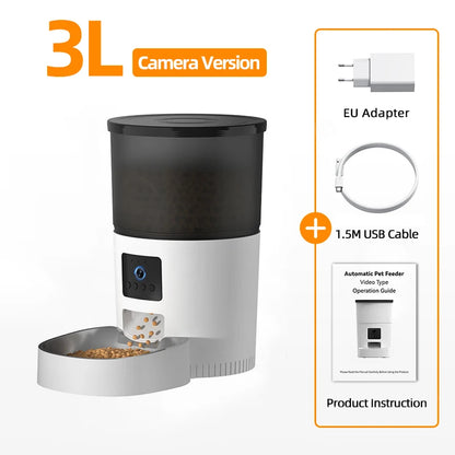 ROJECO Automatic Cat Feeder with Camera, Smart Pet Food Dispenser with Voice Recorder & Remote Control - Bond Well Supplies