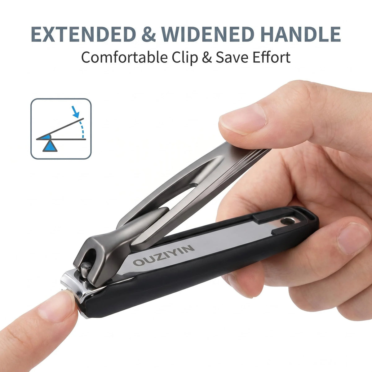 OURINER Stainless Steel Nail Clippers, Anti-Splash Nail Cutter & File Set for Manicure and Pedicure - Bond Well Supplies