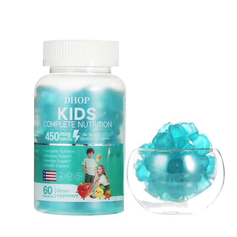 Kids Multivitamin Gummies, DHOP Vitamin D3, C, Zinc & B Vitamins, Daily Nutrition & Wellness Support - Bond Well Supplies