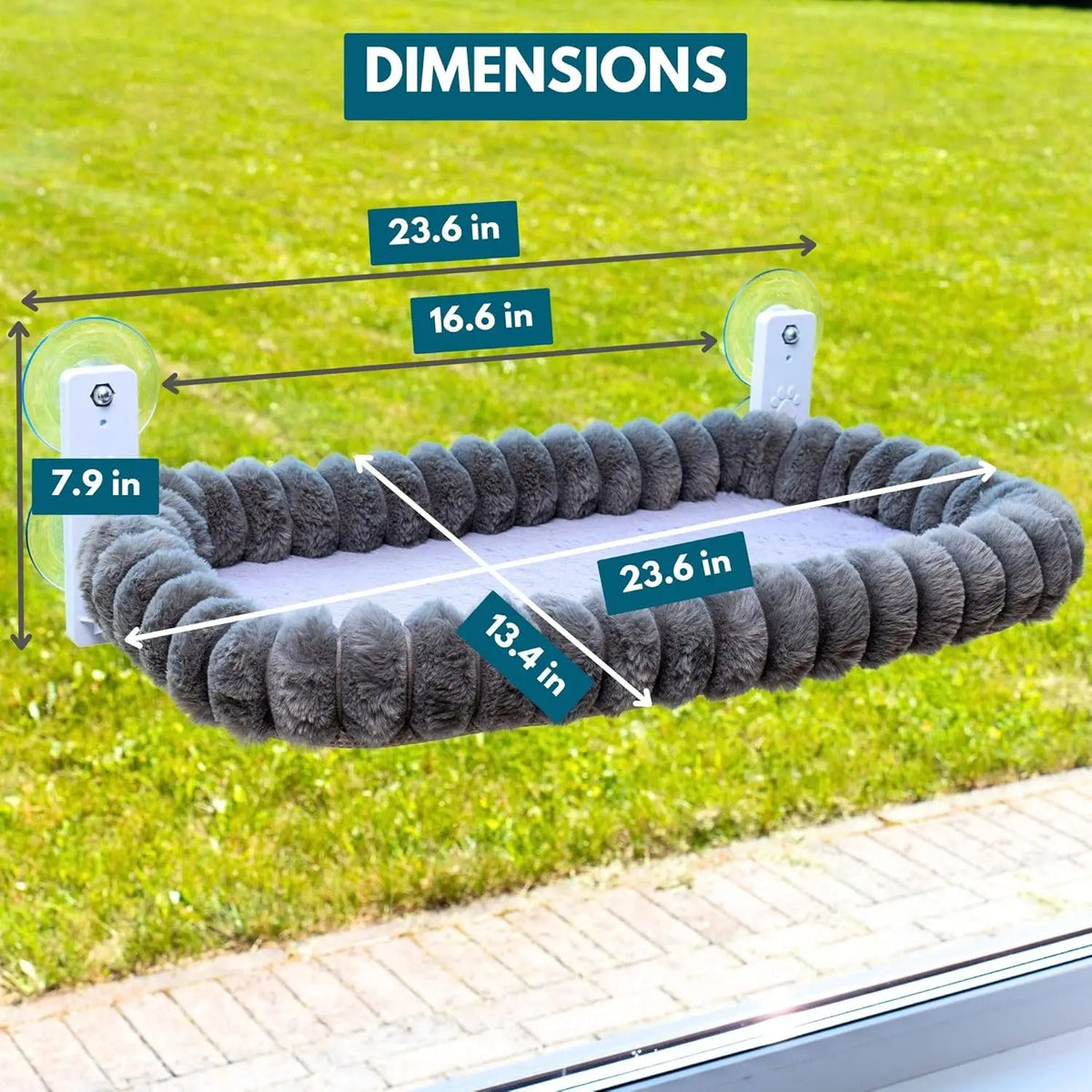 Winter Cat Window Hammock, Foldable Suction Cup Hanging Bed for Sunbathing & Resting - Bond Well Supplies