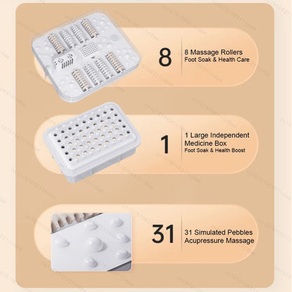 Foldable Electric Foot Bath Massager, Heated Foot Spa with Constant Temperature