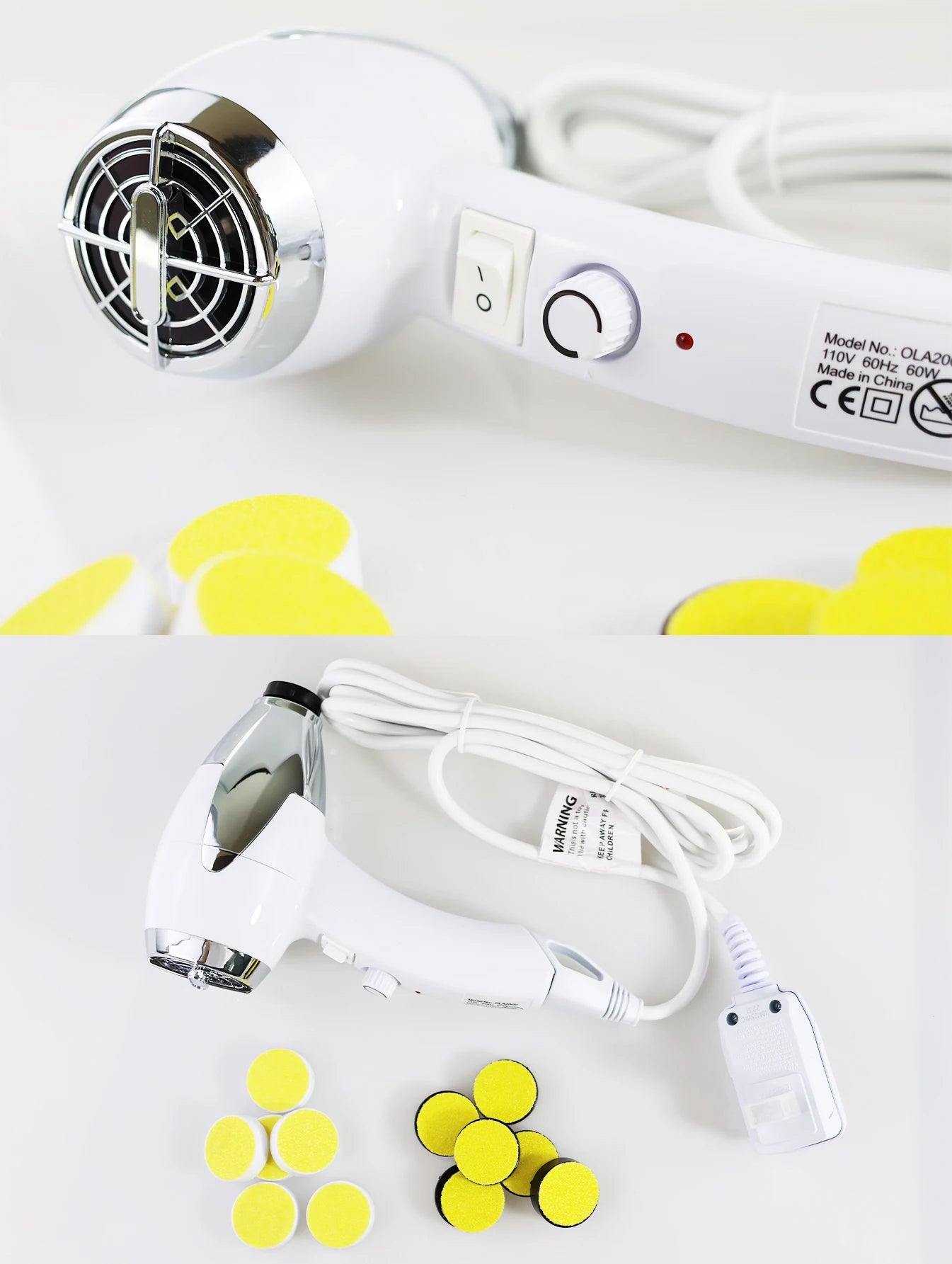OLASALON Electric Foot Callus Remover, Waterproof Pedicure Tool Set, 110V US Plug