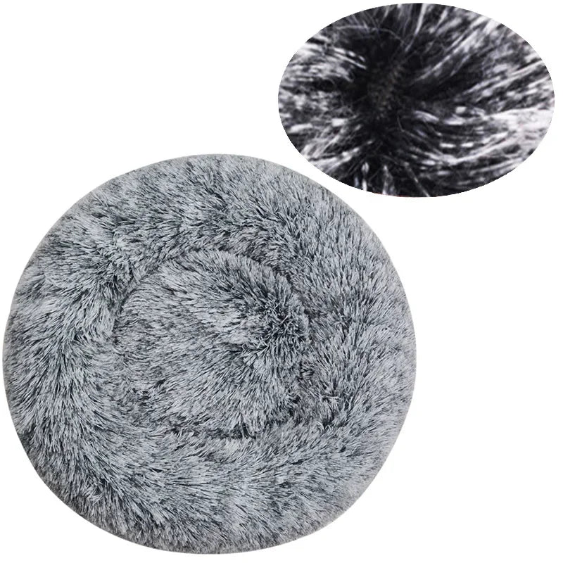 Super Soft Round Dog Bed, Warm Plush Pet House for Medium & Large Dogs, 6 Sizes