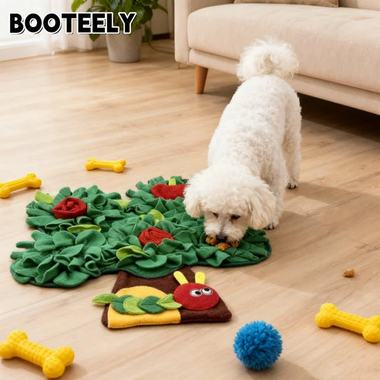 BOOTEELY Dog Snuffle Mat, Apple Tree Design with Hidden Food Pockets for Sniffing & Enrichment - Bond Well Supplies