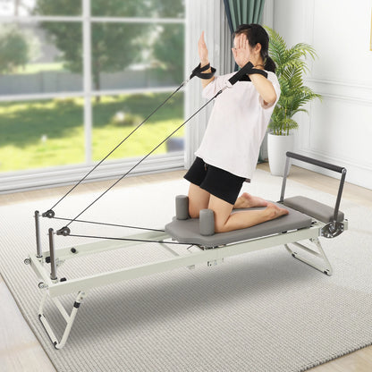 Multifunctional Foldable Pilates Reformer Machine, 120 kg Capacity, Home Yoga & Fitness Exercise Equipment