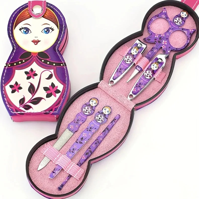 6-Piece Nail Care Kit, Russian Doll Manicure Scissors, Nail Clippers & Tip Cutter for Travel & Grooming - Bond Well Supplies
