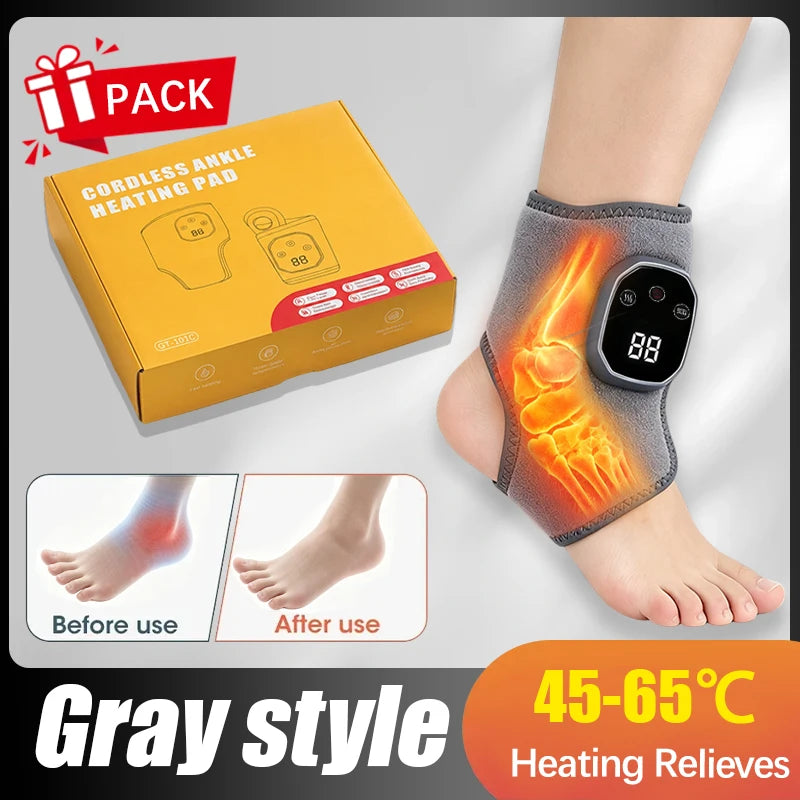 Electric Heated Foot Massager, Ankle Wrap with Multiple Vibration Modes for Home Use