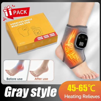 Electric Heated Foot Massager, Ankle Wrap with Multiple Vibration Modes for Home Use