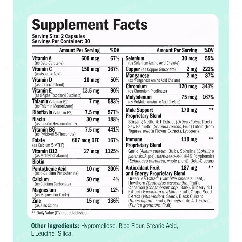 Multivitamin for Men with Methylated Vitamins & Chelated Minerals, Daily Energy & Immune Support - Bond Well Supplies