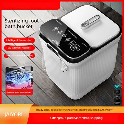 Electric Heated Foot Bath Massager, Automatic Home Spa Basin with Constant Temperature Control & Remote