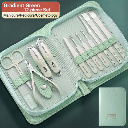 Stainless Steel Nail Clipper Set, 10-22PCS Manicure & Pedicure Tools with Portable Case - Bond Well Supplies