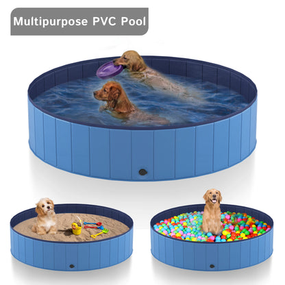 Portable Pet Bath Pool, Foldable Dog Swimming Tub with Anti-Slip Base for Dogs and Cats