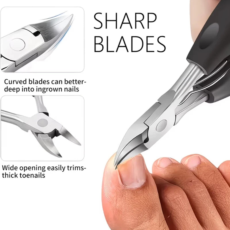 Stainless Steel Pedicure Tool Kit, 9-Piece Professional Foot Care Set with Foot Scraper, Nail File & Cuticle Nipper - Bond Well Supplies