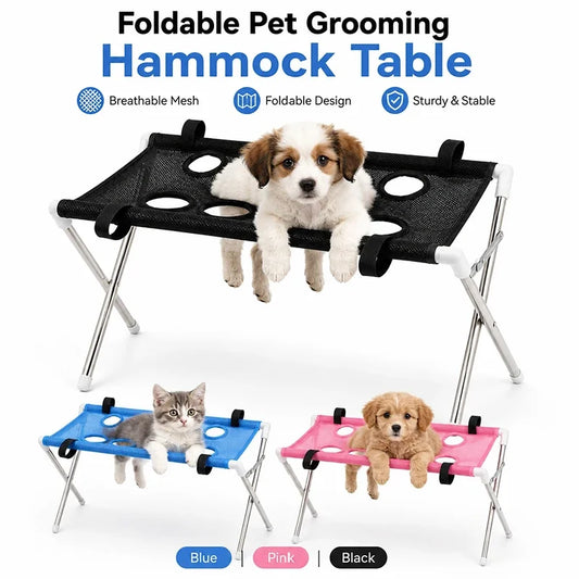 Portable Pet Bathing Frame, Foldable Grooming Hammock with Breathable Washable Mesh - Bond Well Supplies