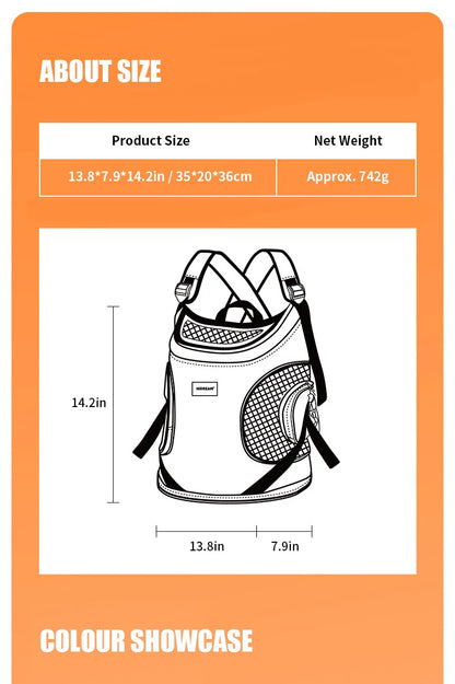 Pet Chest Backpack Front Carrying Tote Backpack Dogs and Cats Breathable Portable Outdoor Bag Shoulder Cat Bag