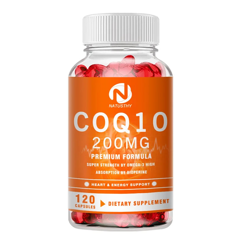 High Potency COQ10 200mg Supplement for Energy Production and Antioxidant Protection