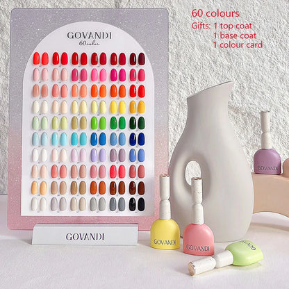 Macaron Gel Polish Set, 60 Colors 15ml UV Soak-Off Nail Gel with Color Card - Bond Well Supplies