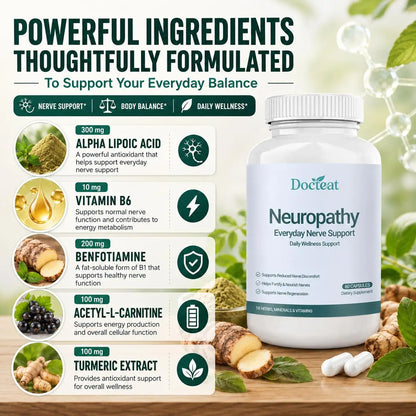Alpha Lipoic Acid Vitamin B6 Capsules, Nerve & Body Wellness Support, Daily Care Supplement, 60 Count - Bond Well Supplies