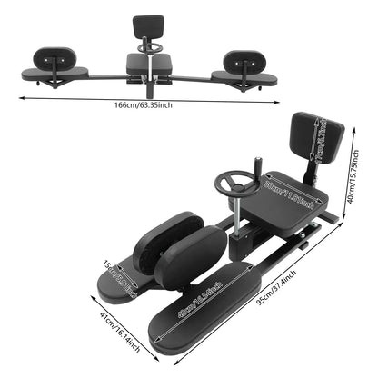 Adjustable Leg Stretching Machine, Horizontal Split Trainer with PU Padded Cushion, 220.46 lb Capacity