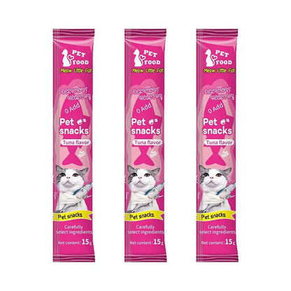 Cat Treat Snack Sticks, Soft Chews, 15g Pack, Assorted Tuna, Chicken, Beef & Salmon Flavors - Bond Well Supplies