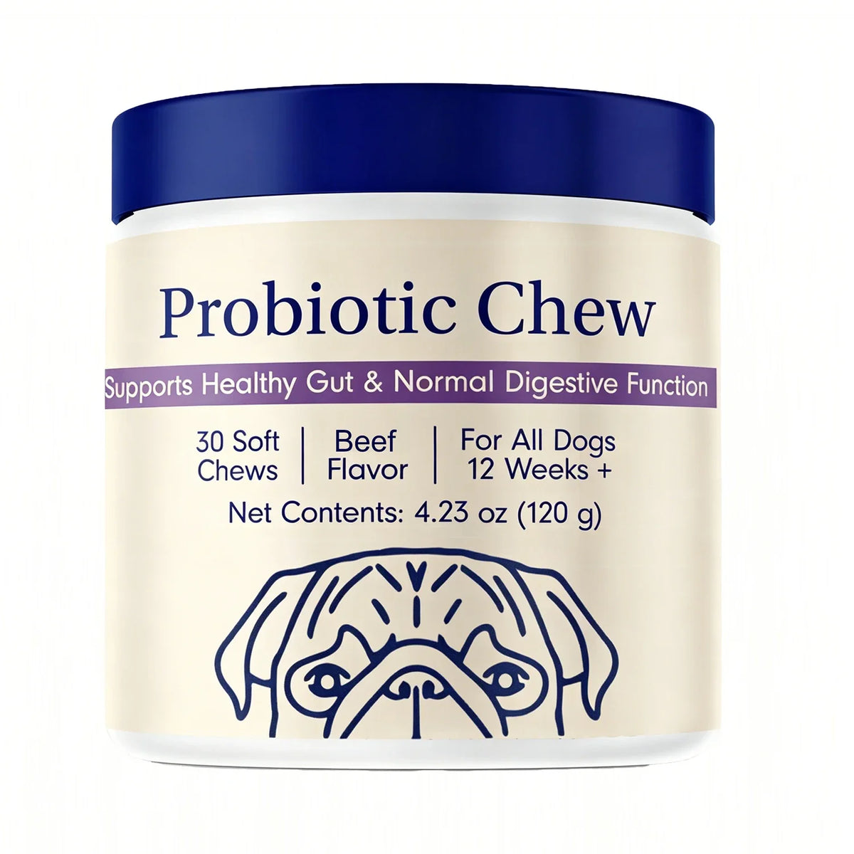 Probiotic Chews for Dogs, Beef Flavor, Gut Health, Digestive & Seasonal Wellness Support - Bond Well Supplies