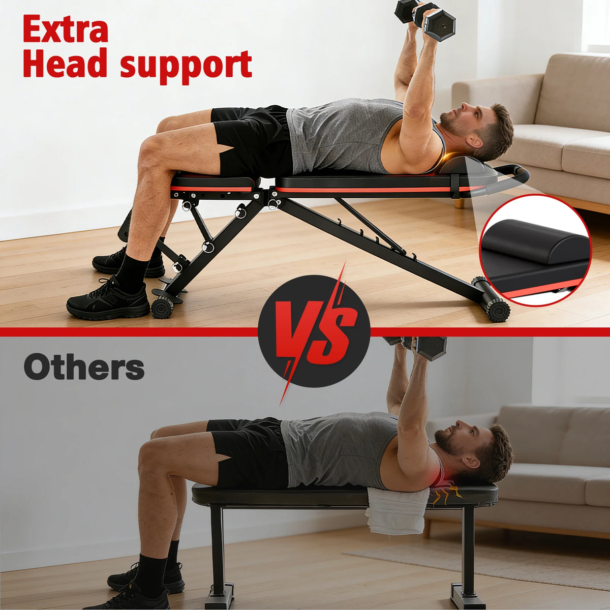 14-in-1 Adjustable Workout Bench, Foldable Dumbbell Bench for Full-Body Strength Training, 1000 lb Capacity
