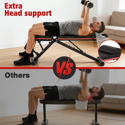 14-in-1 Adjustable Workout Bench, Foldable Dumbbell Bench for Full-Body Strength Training, 1000 lb Capacity