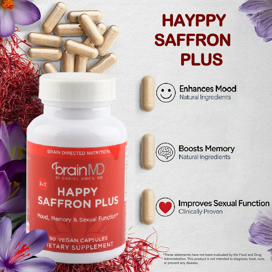 Vegan Saffron Supplement, Saffron Flower Extract with Curcumin & Zinc for Mood & Focus Wellness, 90 Capsules - Bond Well Supplies