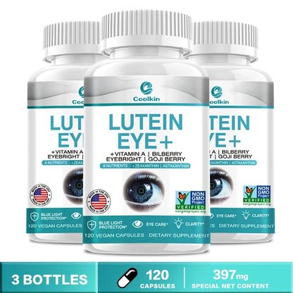 Lutein Eye Support Supplement with Vitamin A, Bilberry, Eyebright & Goji Wolfberry - Bond Well Supplies
