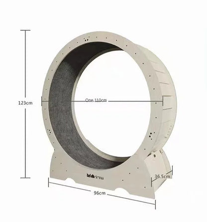 Eco-Friendly Solid Wood Cat Treadmill, Multi-Layer Exercise Wheel for Indoor Cat Fitness & Activity