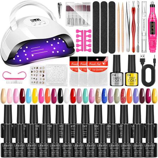 LNWPYH Professional Gel Manicure Kit, USB Electric Nail Drill & UV LED Gel Polish Curing Lamp - Bond Well Supplies