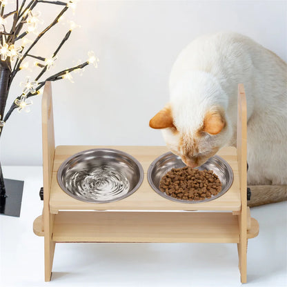 Adjustable Raised Dog Feeder Stand, Elevated Food & Water Bowl Station for Small, Medium & Large Dogs - Bond Well Supplies