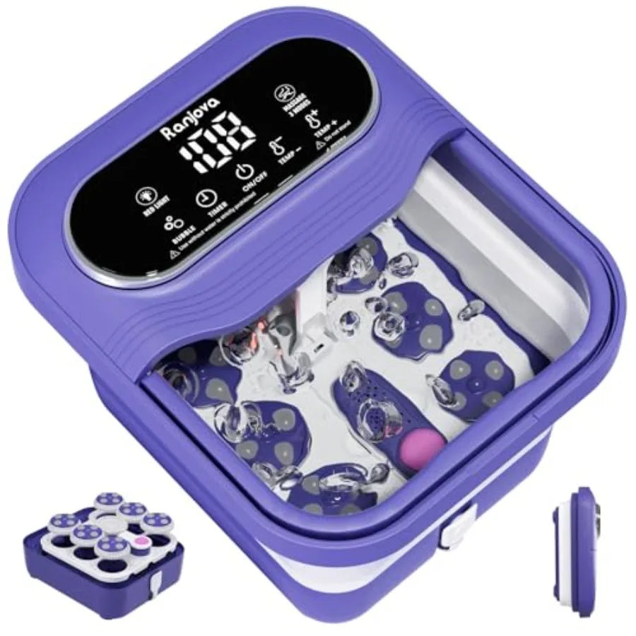 Collapsible Foot Spa Bath with Heat, Bubble Jets, Temperature Control and Rotary Massage